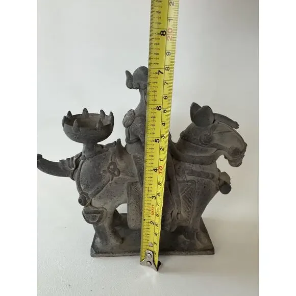 Korean Warrior Sculpture on Horse Clay Vessel Silla Master - Picture 2 of 12